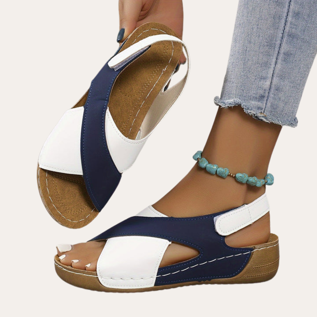 Damen Orthopädische Sandalen mit Cross-Riemen Bequemschuhe | Vestea