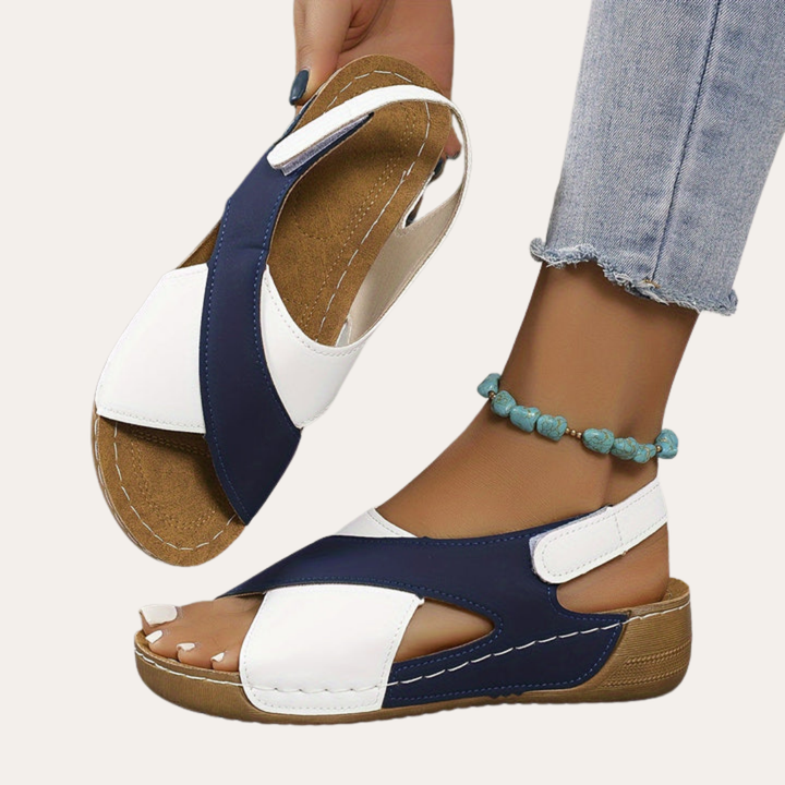 Damen Orthopädische Sandalen mit Cross-Riemen Bequemschuhe | Vestea