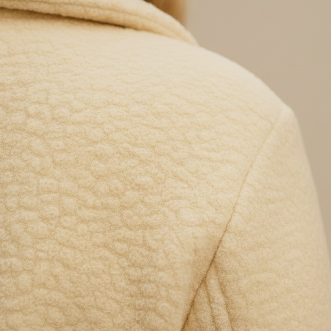 Damen Teddy-Fleece Kurzjacke Creme | Vestea