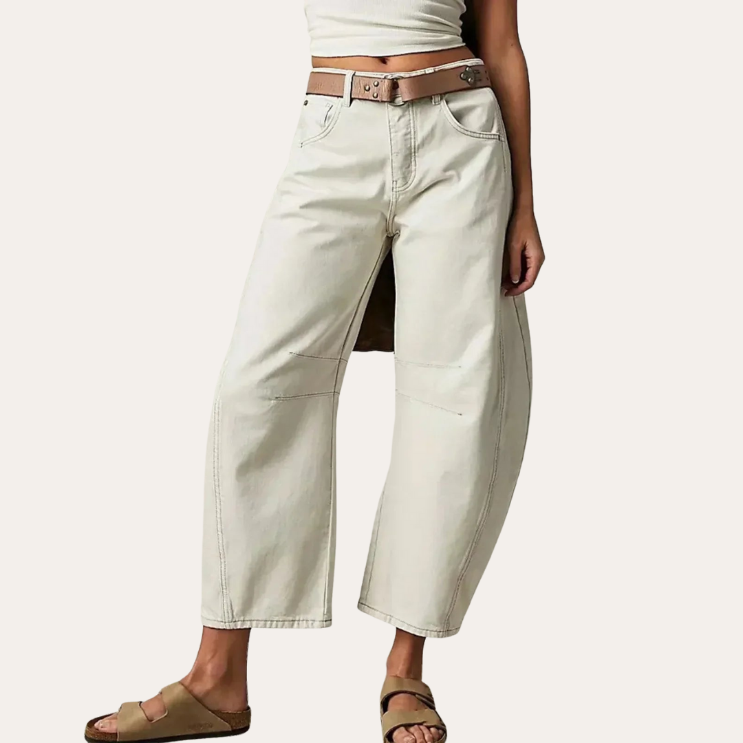 Dame Jeans mit hohem Bund und Taschen | Vestea