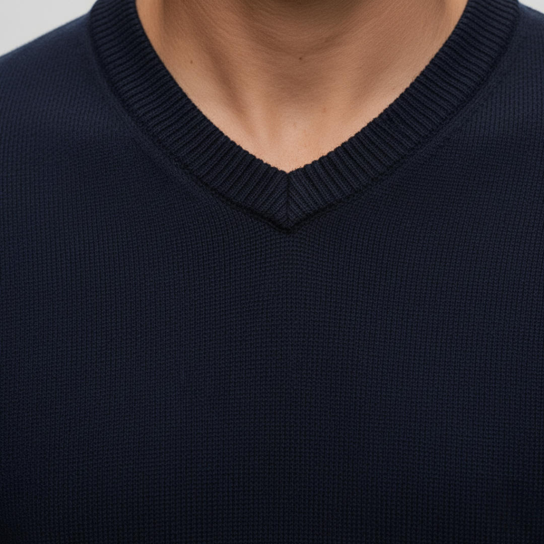 Herren Slim Fit V-Ausschnitt Pullover | Vestea