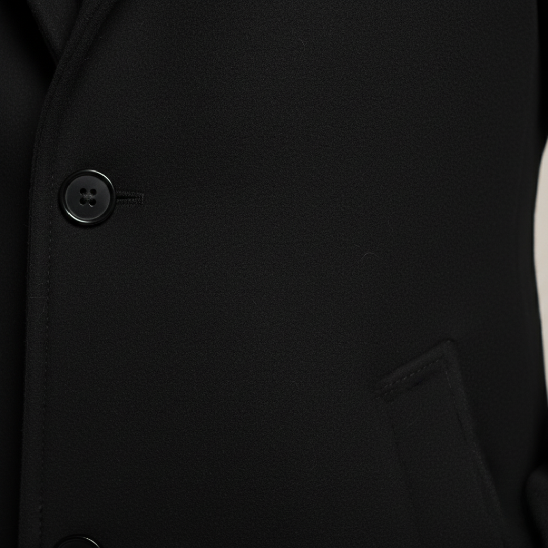 Herren Wollmix Mantel Schwarz Winter | Vestea