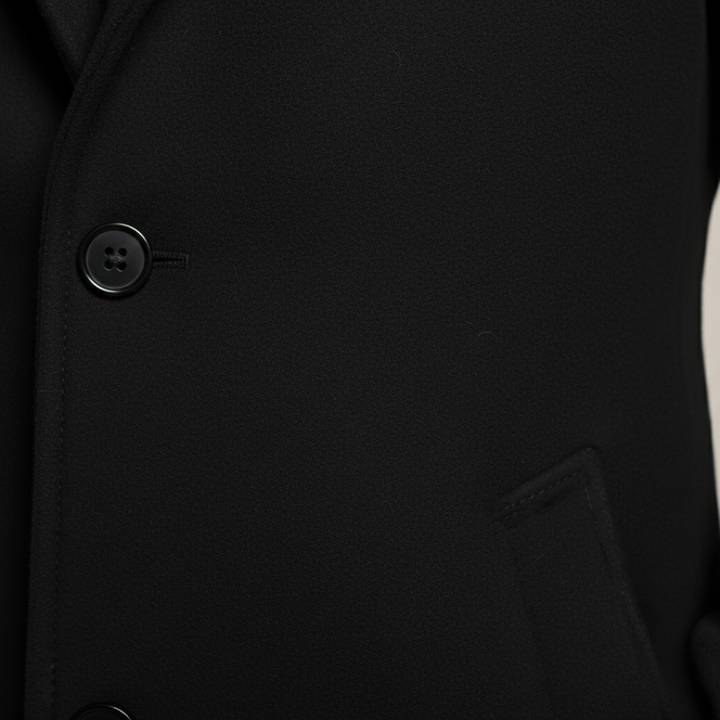 Herren Wollmix Mantel Schwarz Winter | Vestea