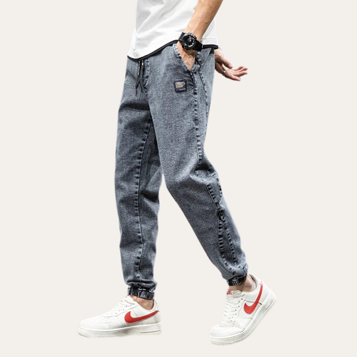 Herren Denim Jogger Jeanshose Freizeit Baumwolle Elastisch | Vestea