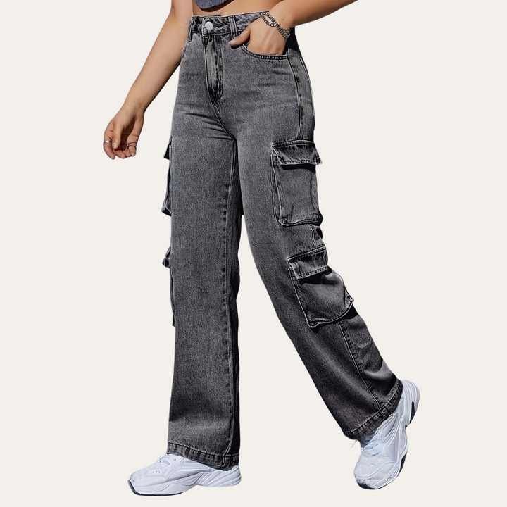 Cargo Denim-Hose für Damen | Vestea