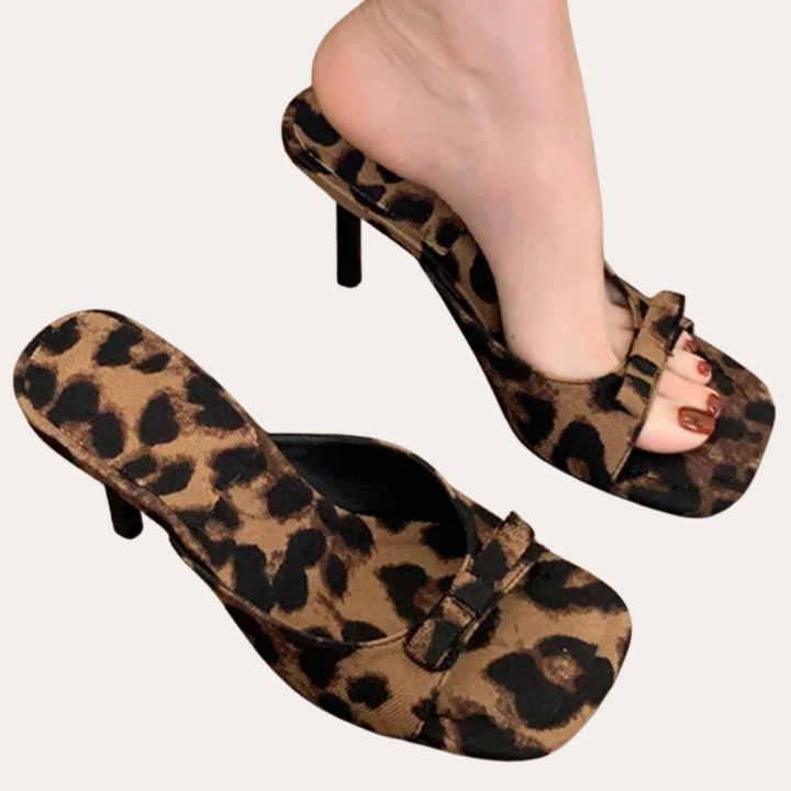 Damen Slingback Sandalen mit Absatz und Schleife | Vestea