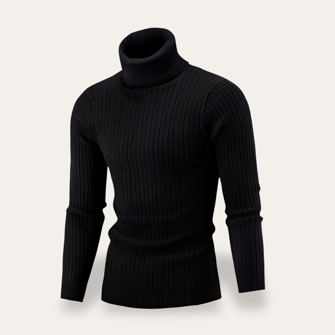 Herren Rollkragenpullover Strick Langarm Slim Fit | Vestea
