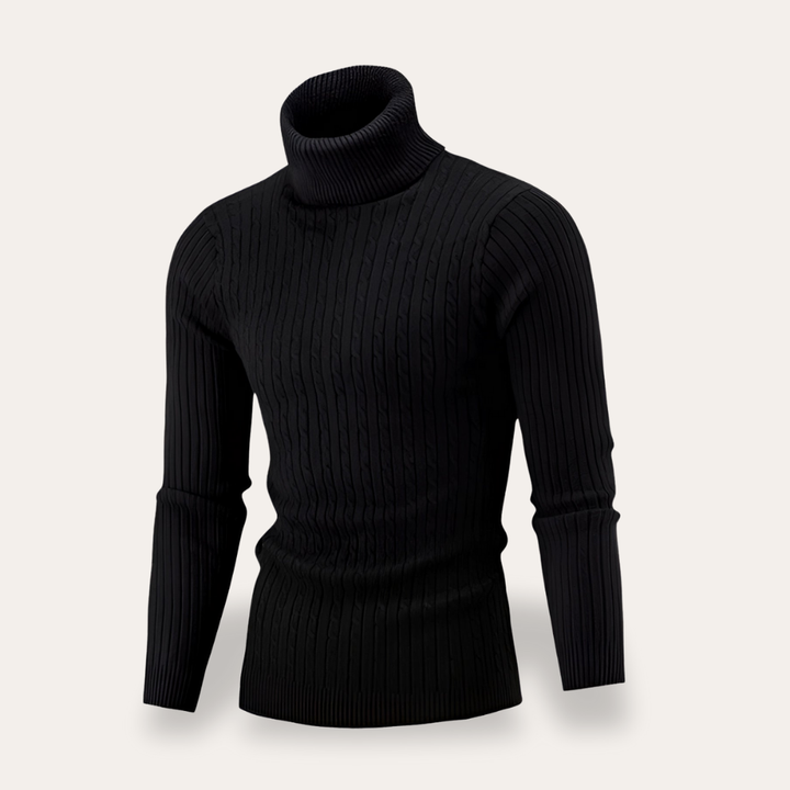 Herren Rollkragenpullover Strick Langarm Slim Fit | Vestea