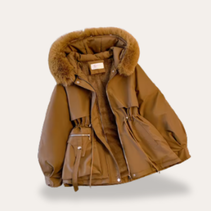 Damen Winterjacke Parka mit Kunstpelz Kapuze Gefüttert | Vestea