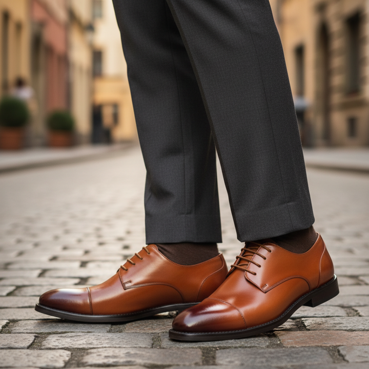 Elegante Herren Derby Schuhe Cap-Toe | Vestea