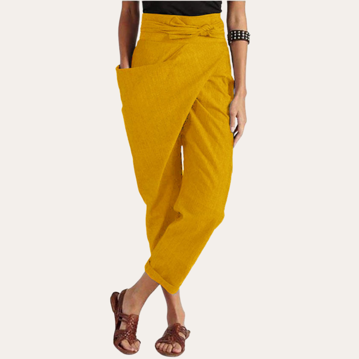 Tropische Wickelhose Damen Leinen Baumwolle | Vestea