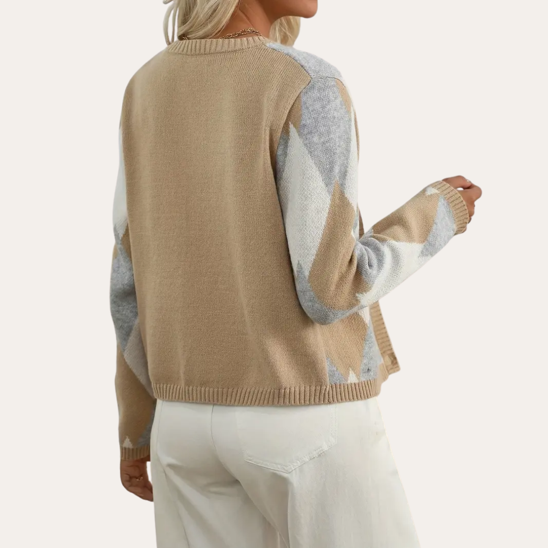 Damen Strickjacke Rautenmuster | Vestea