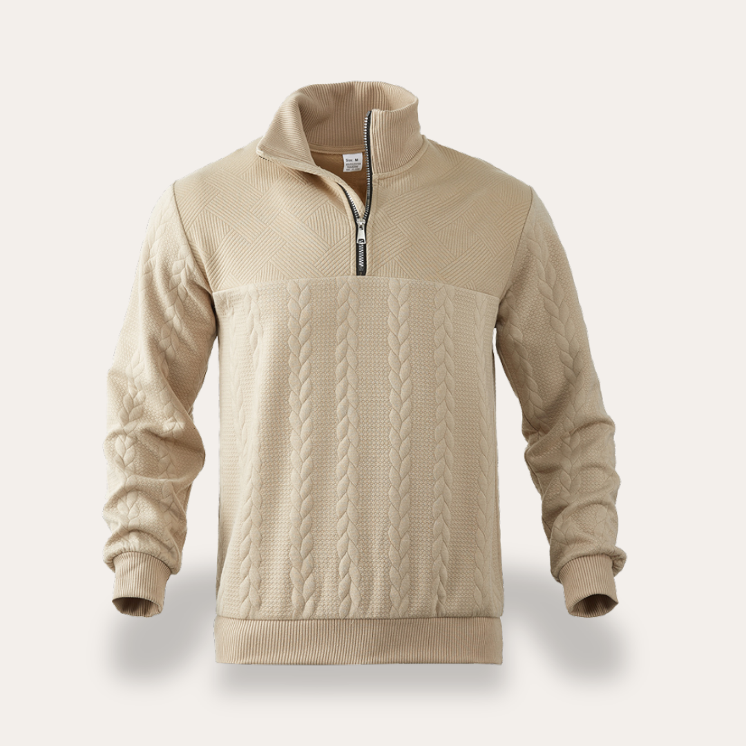 Herren Pullover Strick Zipper Stehkragen | Vestea