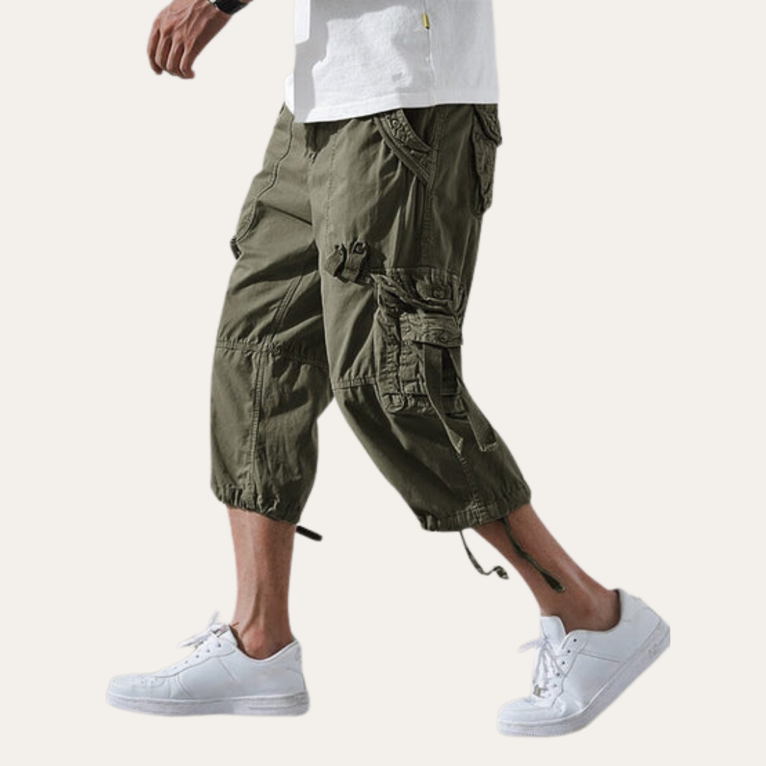 Herren 3/4 Cargo Shorts mit Taschen und Kordelzug | Vestea