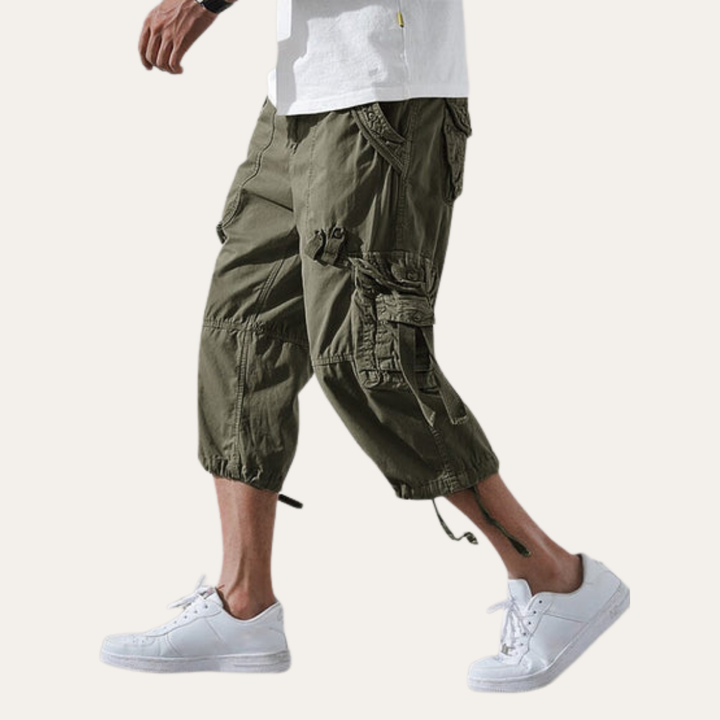 Herren 3/4 Cargo Shorts mit Taschen und Kordelzug | Vestea