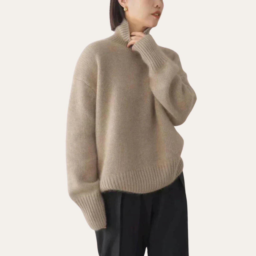 Damen Rollkragenpullover Strick Oversized Locker | Vestea