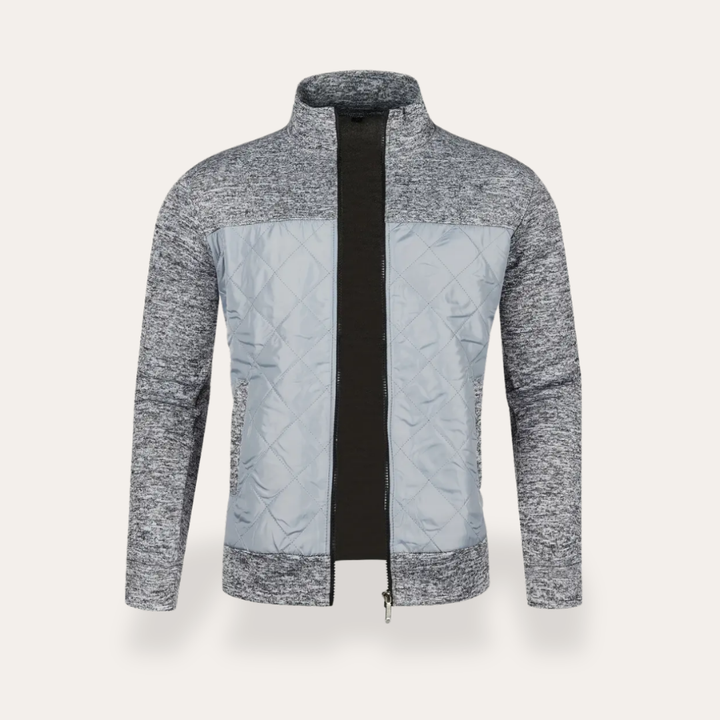 Herren Strickjacke Materialmix Stehkragen Winter | Vestea