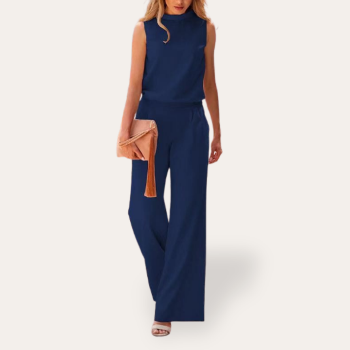 Damen Overall Elegantes Jumpsuit Ärmellos Weites Bein Sommer | Vestea