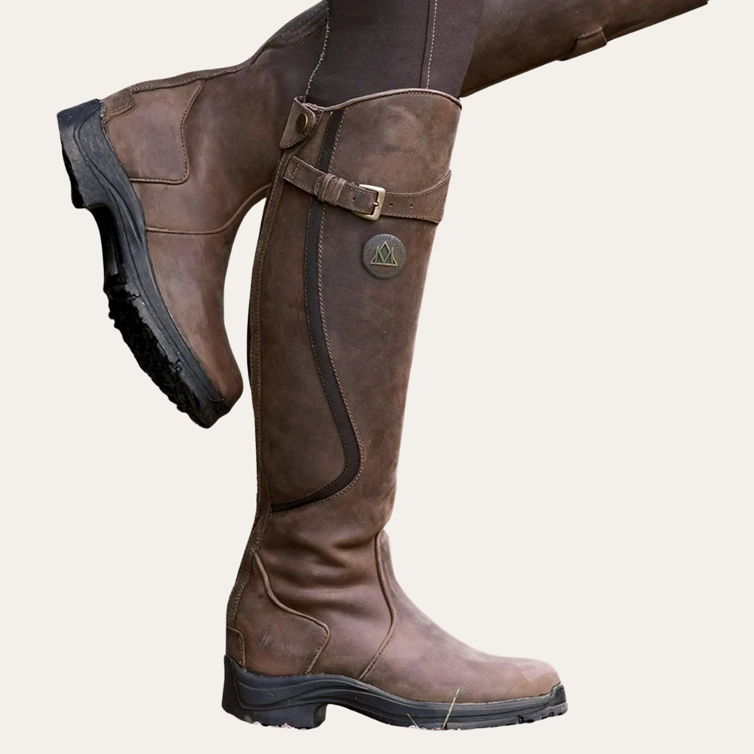 Damen orthopädische Wildlederstiefel mit Schnalle | Vestea