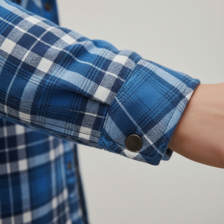 Herren-Flanelljacke mit Karomuster und Kapuze | Vestea