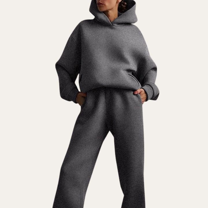Damen Freizeit Trainingsanzug Zweiteiler Hoodie Set | Vestea