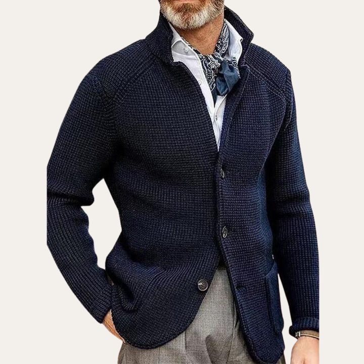Herren Strickjacke Wolle Langarm Cardigan Knopfleiste | Vestea