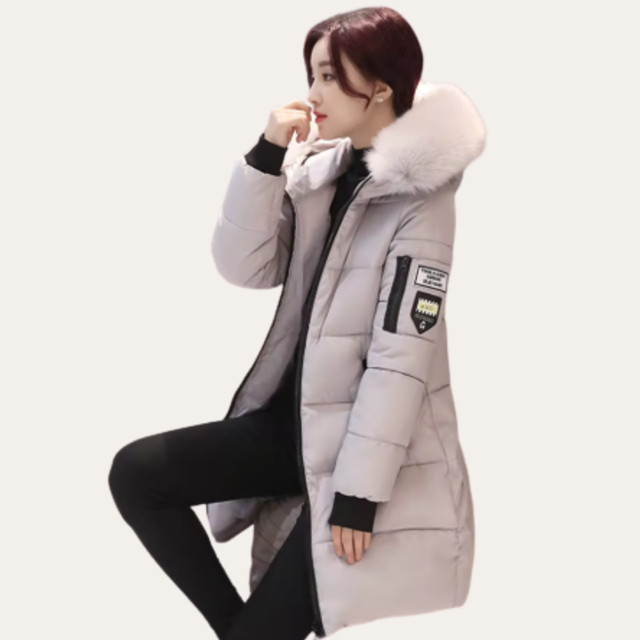 Damen Winterjacke Kunstpelz Kapuze Parka Lang | Vestea