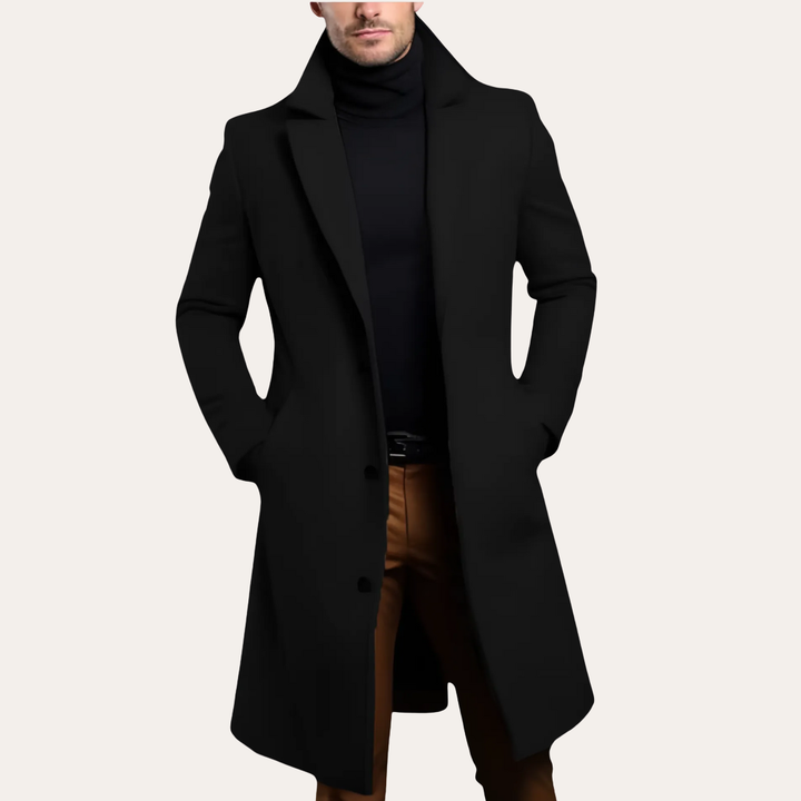 Herren Mantel Wollmix Slim Fit Einreiher Wintermode | Vestea
