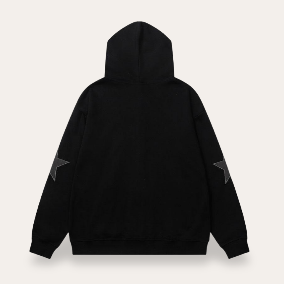 Herren Hoodie mit Sternmuster und Reißverschluss Kapuze | Vestea