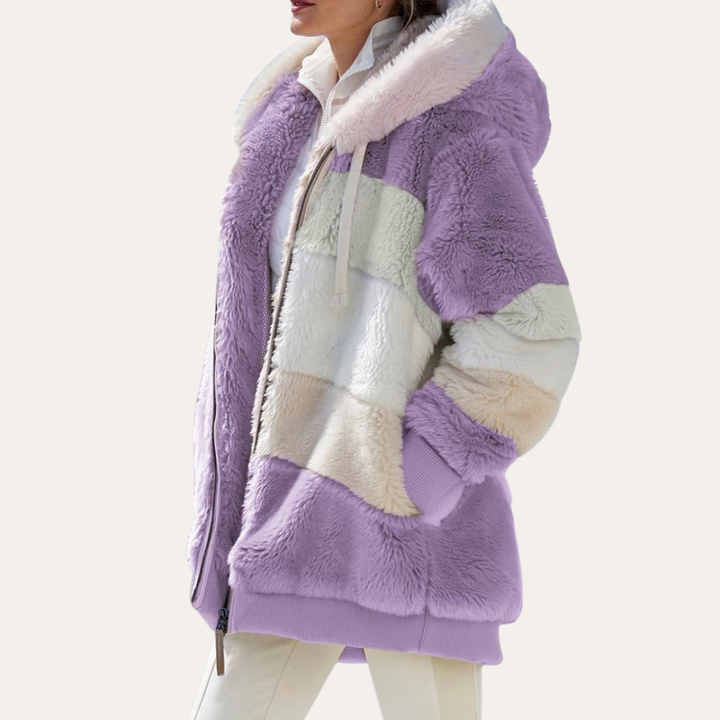 Damen Kunstpelz Jacke Winter mit Kapuze | Vestea