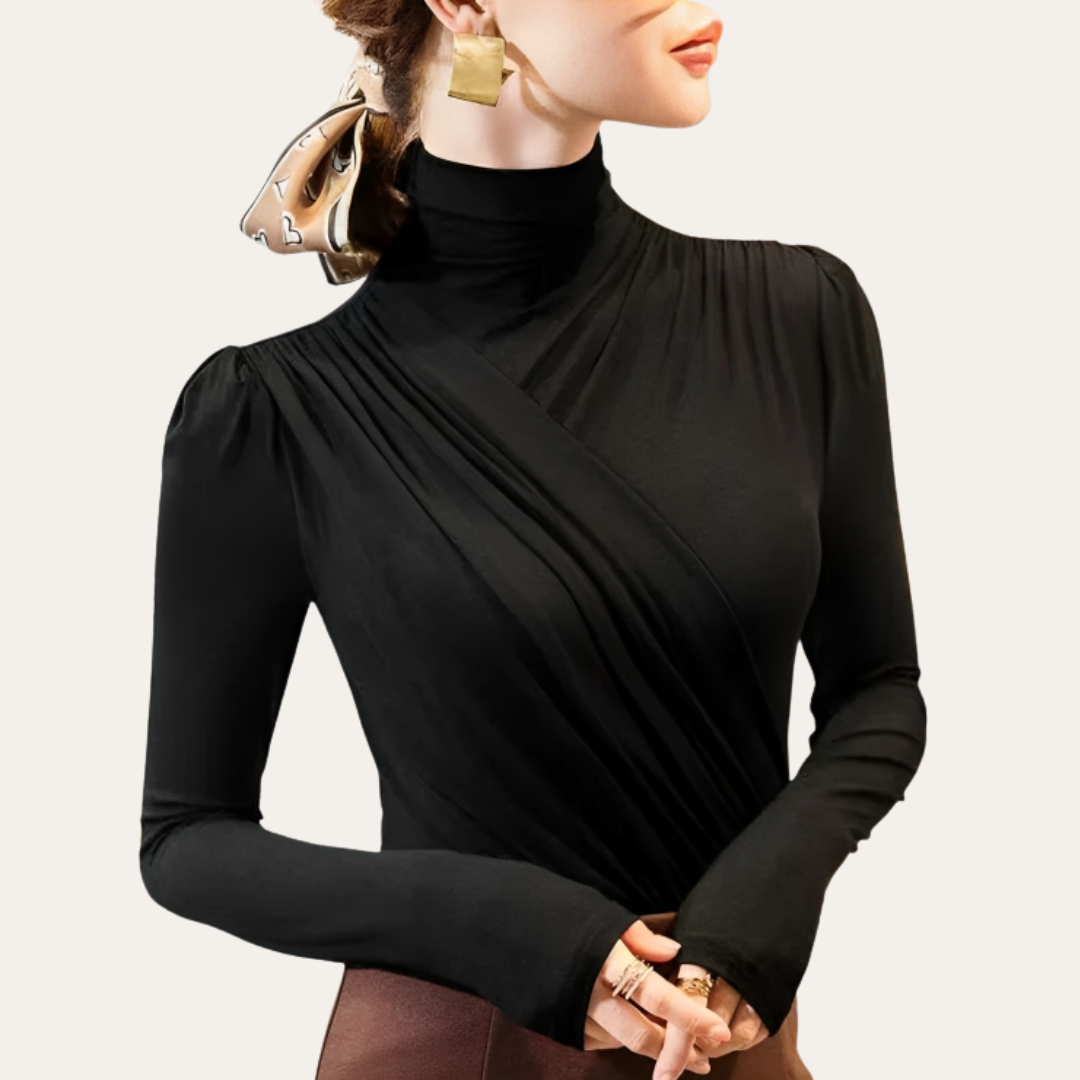Damen Langarmshirt mit Stehkragen | Vestea