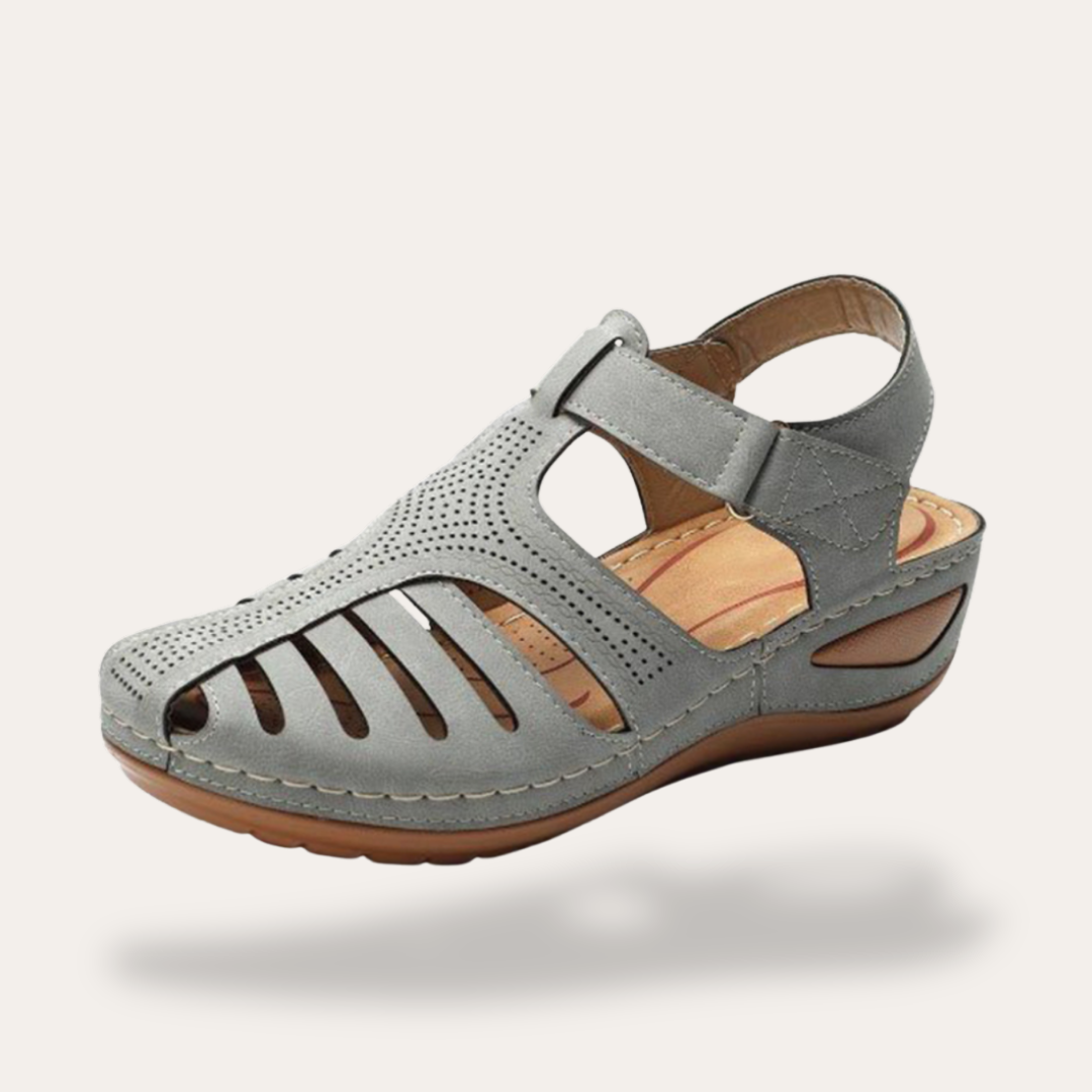Damen Sandalen Orthopediche Leder Klettverschluss Bequem Sommer | Vestea