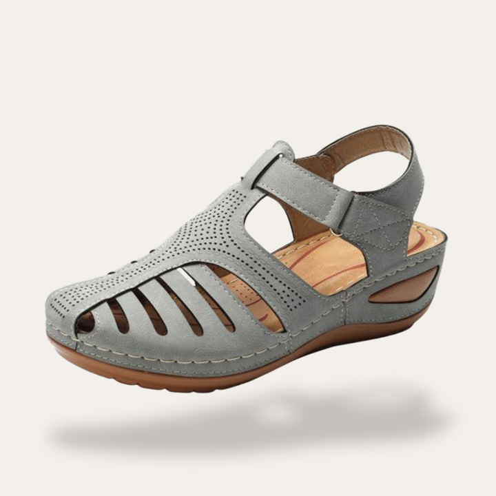 Damen Sandalen Orthopediche Leder Klettverschluss Bequem Sommer | Vestea