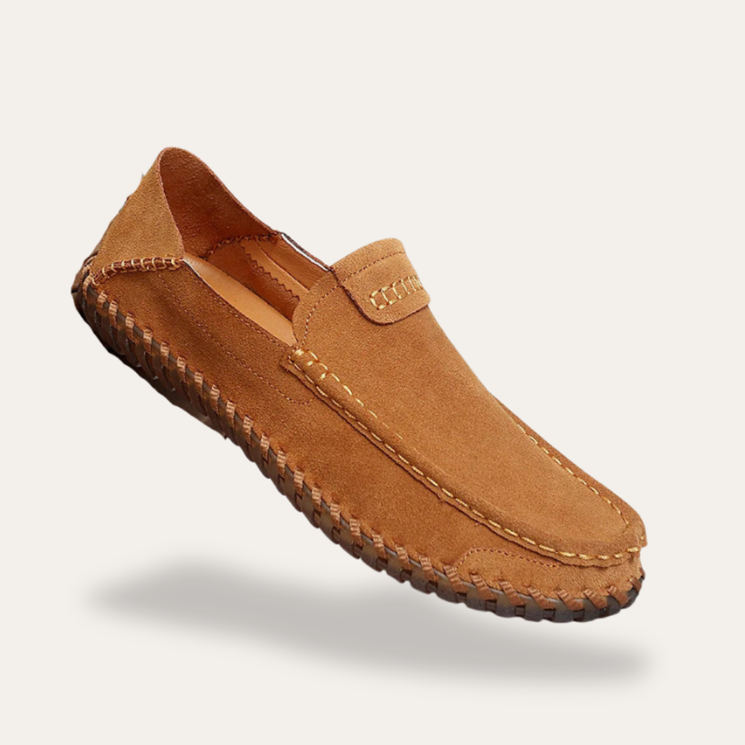 Herren Wildleder Mokassins Ortopedico Bequem Slipper Handgenäht | Vestea