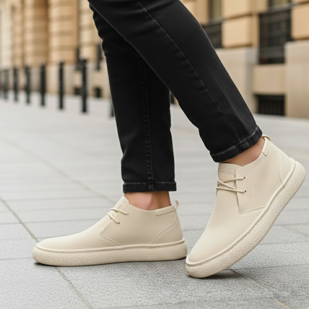Zapatos ortopédicos para hombre con parte superior de ante y soporte acolchonado