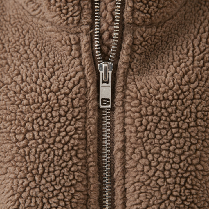 Winter Teddy Fleece Oversize Jacket for Women with Zipper | Vestea