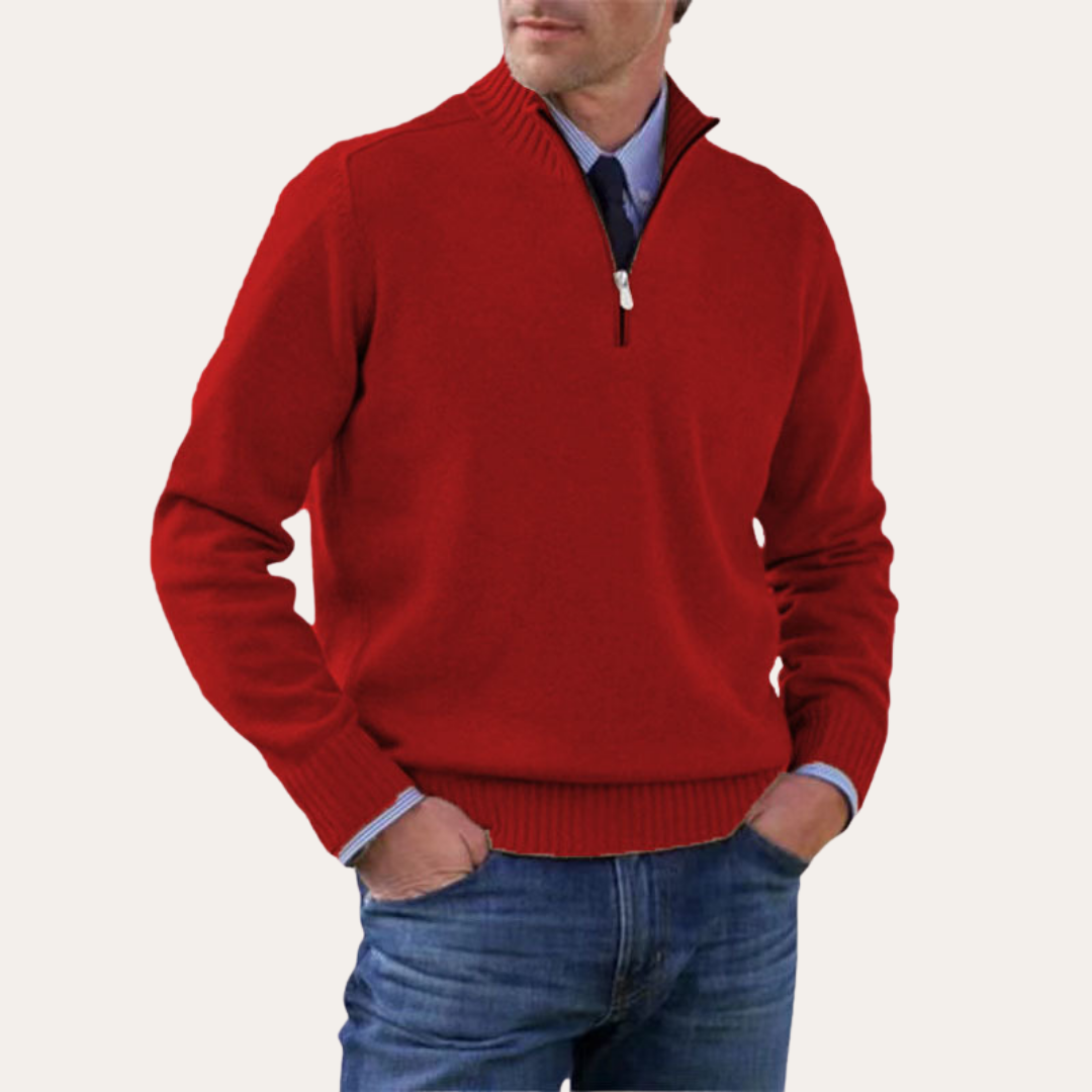 Herren Pullover mit Reißverschlusskragen | Vestea