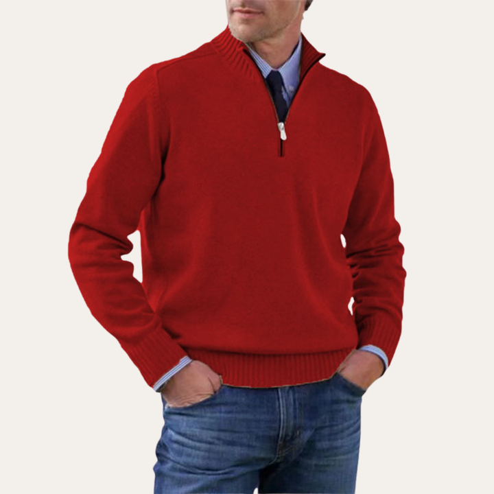 Herren Pullover mit Reißverschlusskragen | Vestea