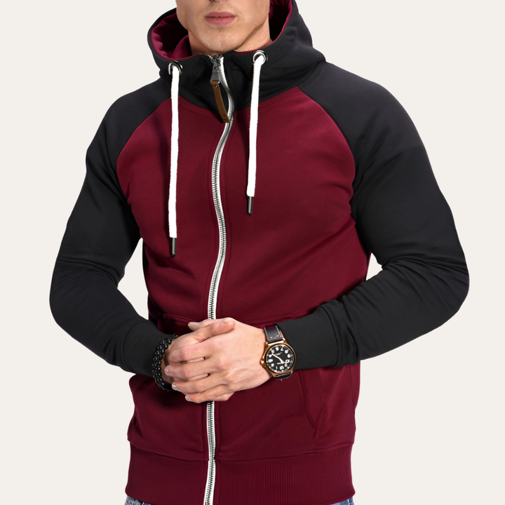 Herren Kapuzenjacke mit Reißverschluss Kängurutasche | Vestea