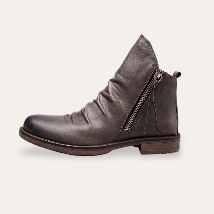 Damen orthopedische Leder-Stiefelette mit Reißverschluss | Vestea