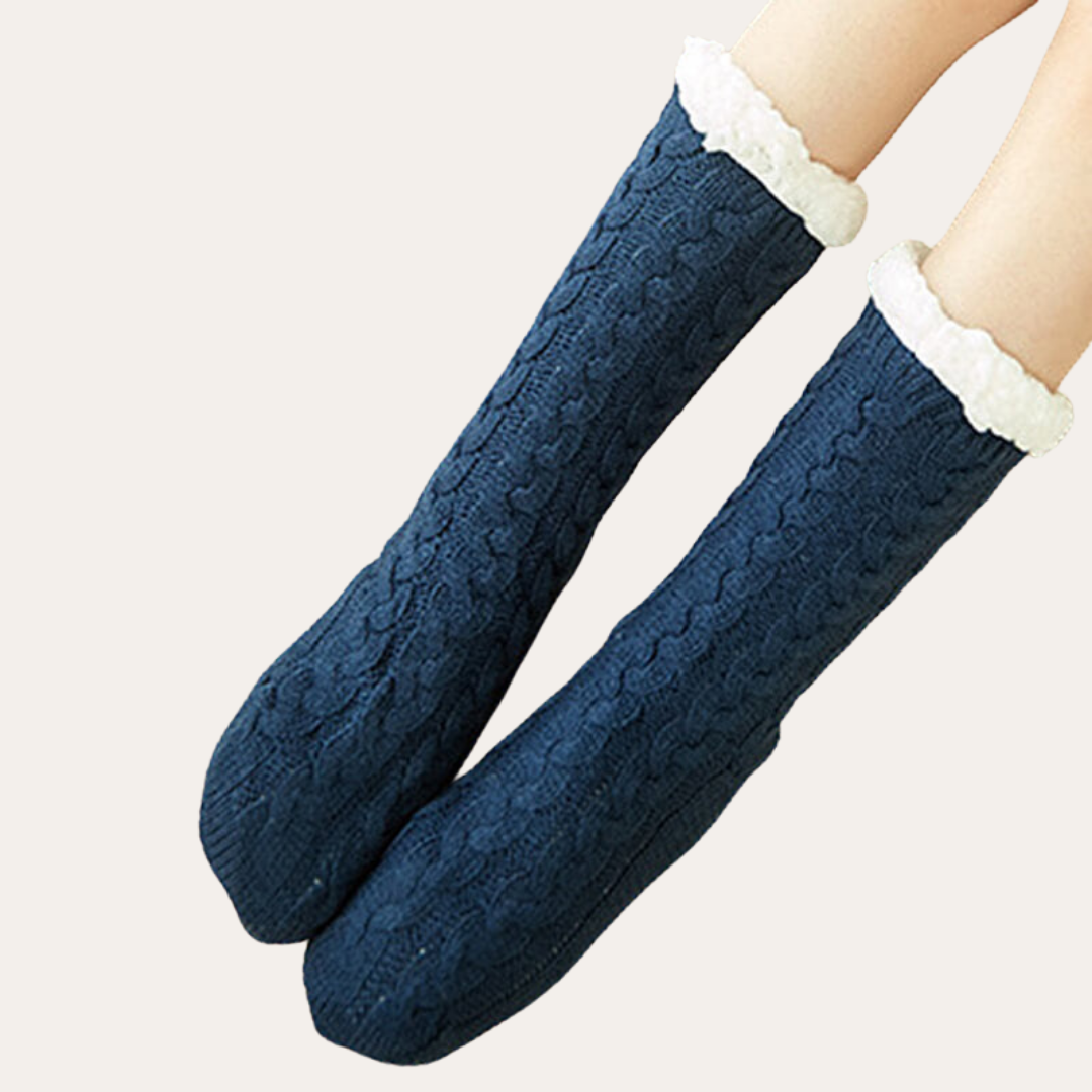 Damen Thermo Kuschel Haussocken mit Rutschfeste Sohle | Vestea