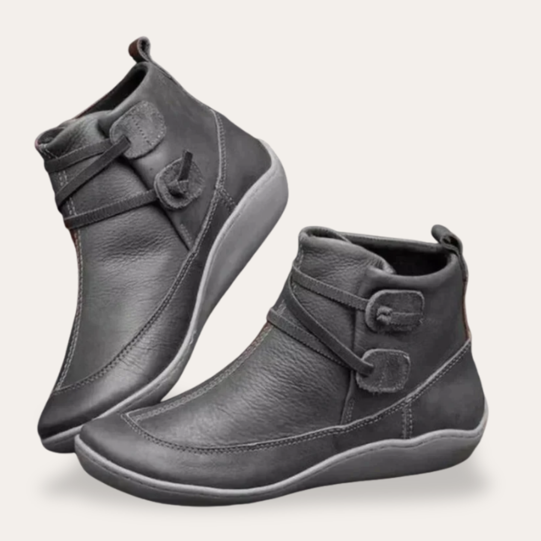 Orthopädische Damen Leder Stiefeletten Freizeit Schuhe | Vestea