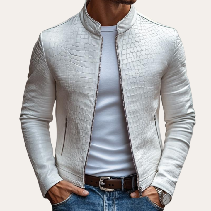 Herren Kunstleder Jacke Slim Fit Biker | Vestea