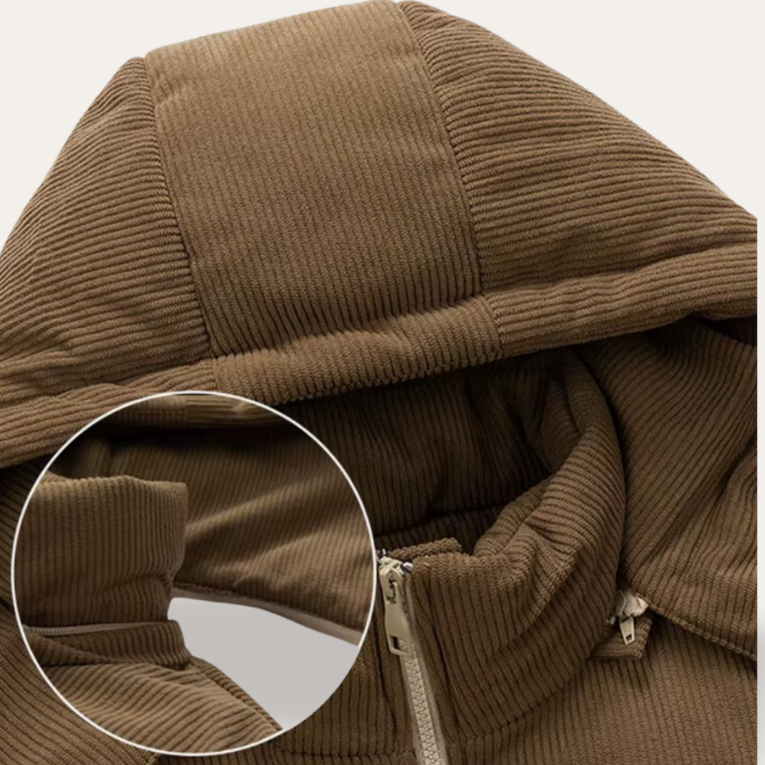 Unisex Steppjacke mit Kapuze Winter Cord | Vestea