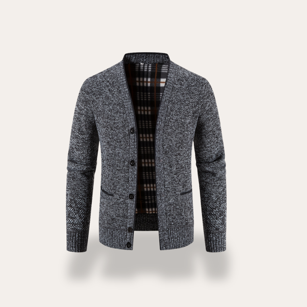 Herren Cardigan Materialmix gefüttert | Vestea
