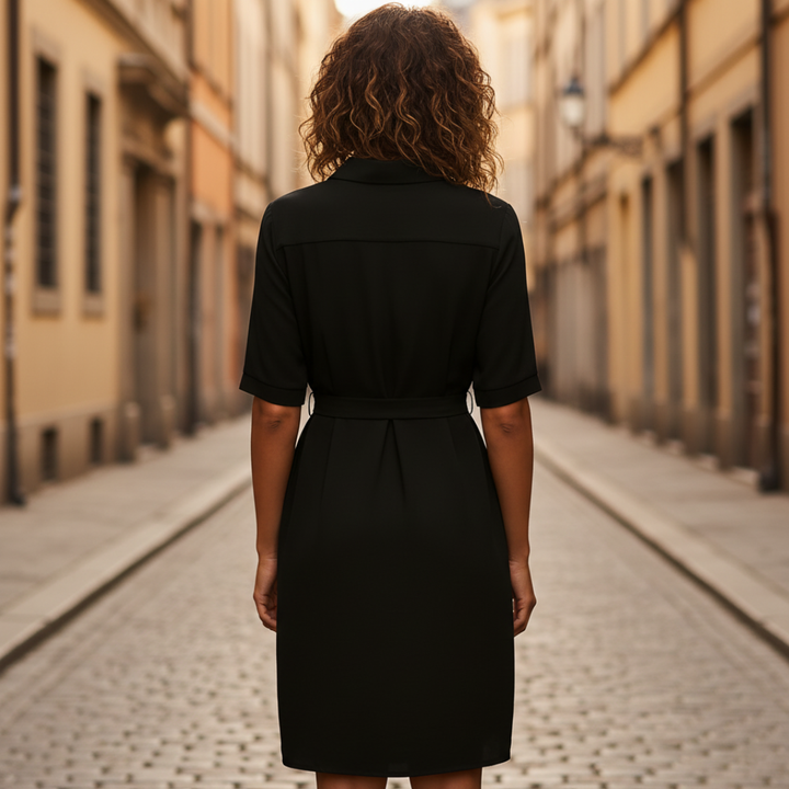 Damen-Chemisierkleid aus hochwertigem Material mit Dreiviertelärmeln | Vestea