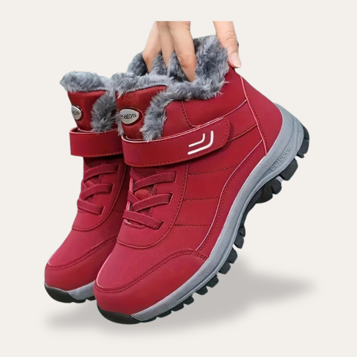 Orthopädische Wanderschuhe mit Fellkragen für Damen | Vestea