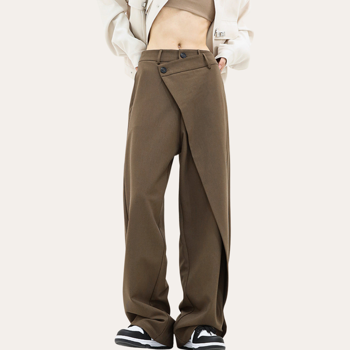 Damen Hose High Waist Weit Bein Freizeit | Vestea