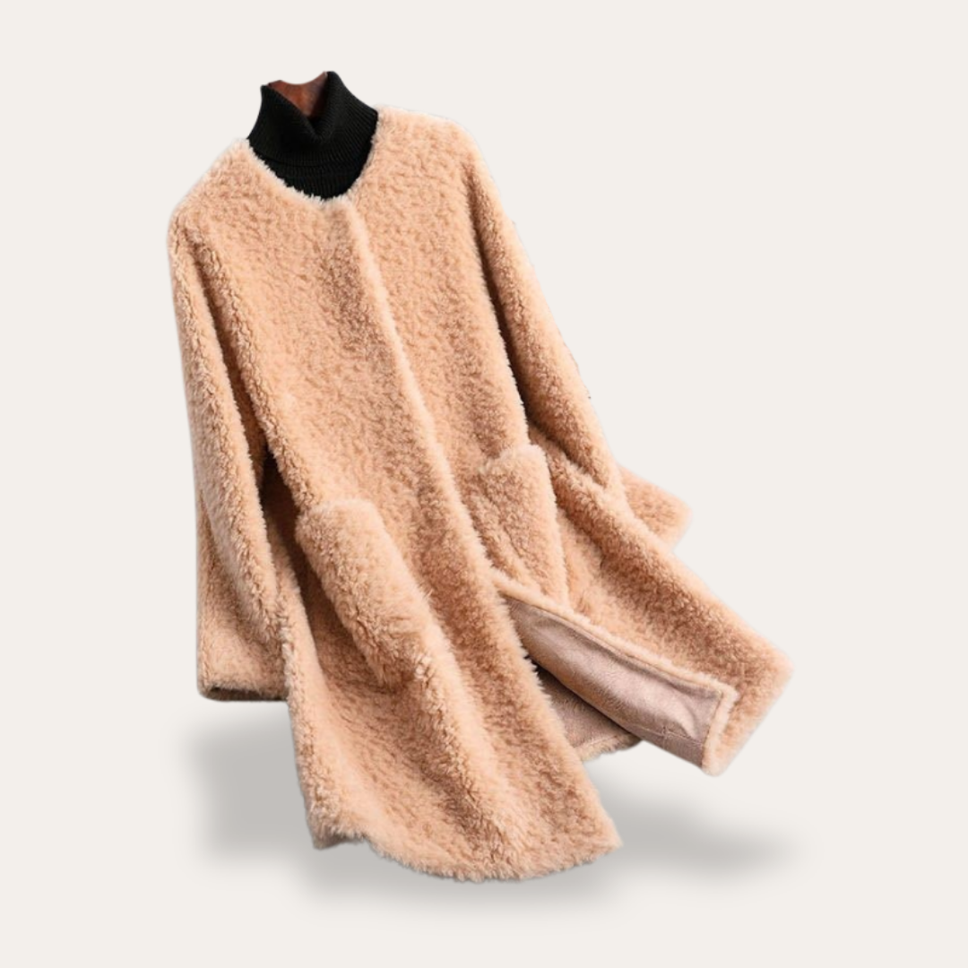 Damen Teddyjacke Kunstfell Oversize | Vestea
