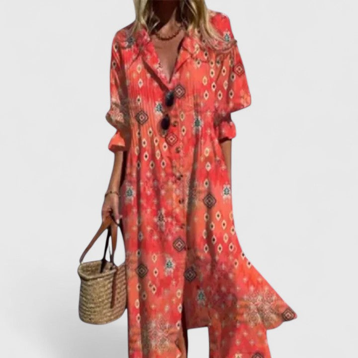 Vestido de mujer estilo bohemio manga corta